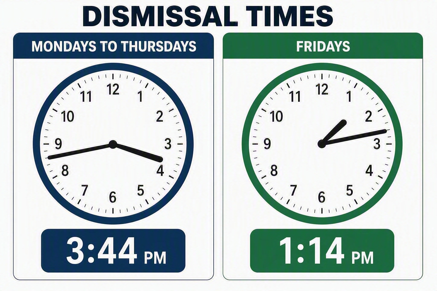Dismissal Times