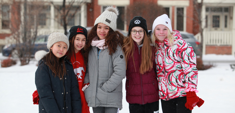 Students in the snow, Outdoors, Winter, Winter Gear